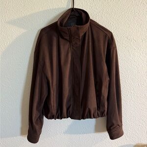 Zara Women's Chocolate Brown Bomber Jacket